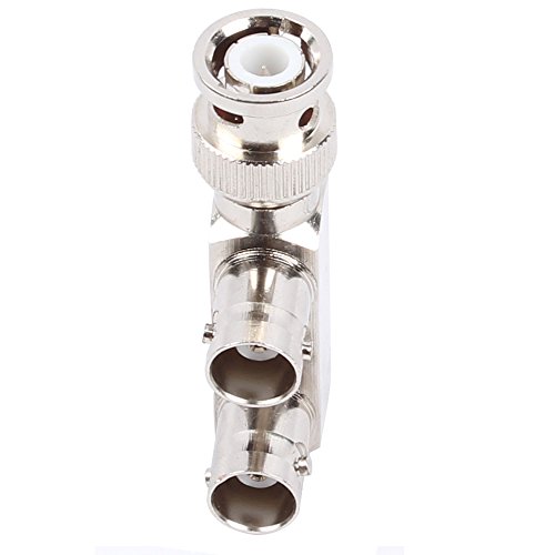 2-Pack BNC Male to Dual 2 BNC Female Connector F Type 3 Way Audio RF Coax Adapter Video Adapter Splitter