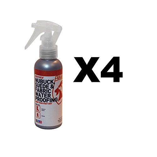 McNett Gear Aid ReviveX Nubuck Suede &amp; Fabric Waterproofing 4oz Spray (4-Pack)