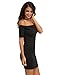 MakeMeChic Women's Off Shoulder Lace Up Back Mini Bodycon Dress