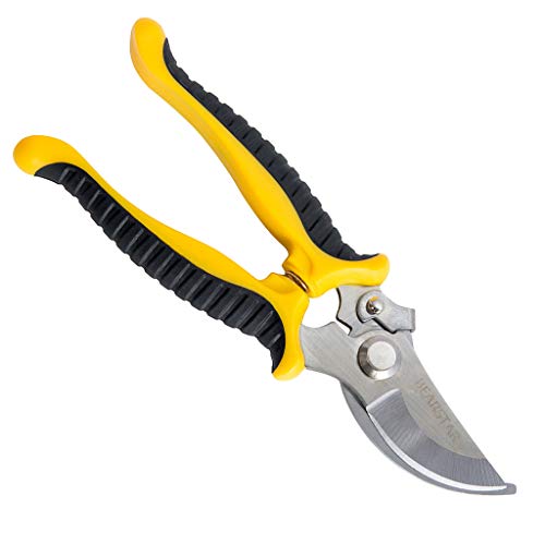 Bearstar Garden Hand Pruner,8" Professional Stainless Steel Bypass Pruning Shears Garden Clippers