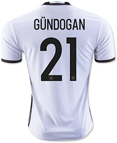 2016 White #21 Gundogan Home Match Football Soccer Adult Jersey