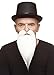 Mustaches Self Adhesive Fake Beard, Novelty, Philosopher False Facial Hair, Costume Accessory for Adults, White Color