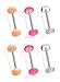 6pcs Retainer Tongue Ring Barbell with No-ceum Half Ball Dome 14G 5/8