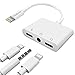 iPhone 8 Adapter 3 in 1 Headphone Splitter Dual Lightning with 3.5mm Headphone Jack Audio Adapter Fast Charge Splitter for iPhone 8/8 Plus/iPhone X/iPhone 7/7 Plus (White)