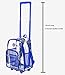 K-Cliffs Rolling Clear Backpack Heavy Duty Bookbag Quality See Through Workbag Travel Daypack Transparent School Book Bags with Wheels Royal Blue
