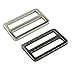 DGOL 10pcs 1-1/2 inch Slider Webbing Strap Tri Glide Buckles Zinc Alloy Tri-glide Slide Buttons Fasteners (Silver)