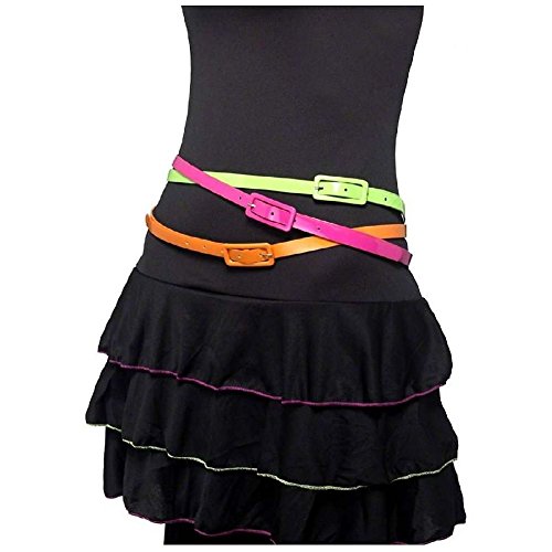 Retro 80s Neon Belts Adult Womens Halloween Costume Accessory