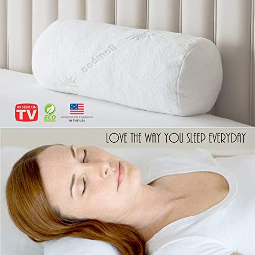 Premium Bamboo Bolster Pillow for Bed Shredded Memory Foam Pillow