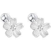 20G Tiny Flower Cartilage Stud Earrings 925 Sterling Silver Blossom Tragus Ball Screw Back Small Studs Earring Hypoallergenic Sleeper Minimalist Jewelry Gifts for Women Daughter