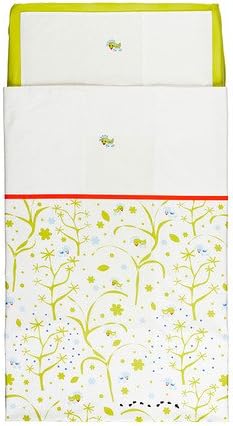FÅGELSÅNG 3-piece bedlinen set for cot, green