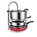 Lifewit Adjustable Pan Pot Organizer Rack for 8 9 10 11 12 inch Cookware, 5-Tier Cookware Holder for Cabinet Worktop Storage, 18/10 Stainless Steel