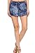 Casual Summer Shorts for Women with Elastic Waistband, Tie Dye Crinkle, Navy, M