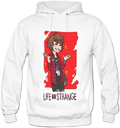 Mens Fashion Life is Strange Cotton Hoodies Sweatshirts M White
