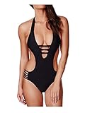 Leright Women's Monokini Swimsuits Halter Cut Out One Piece Bikini Swimwear