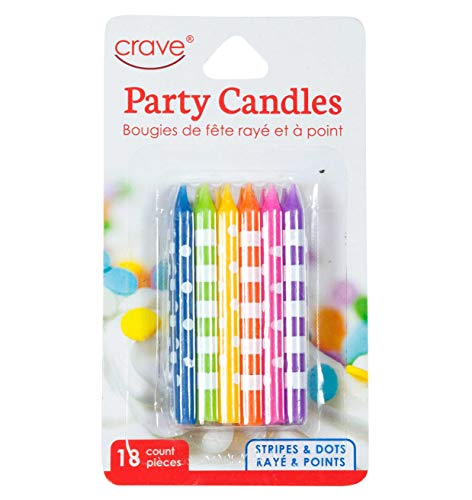 Jacent Fun Polka Dot and Striped Multicolored Birthday Candles, 18 Count per Pack - 1 Pack - Thumbnail 3