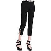 Slim-Sation Womens Pull on Solid Crop with Real Front & Back Pockets & StrapsPants
