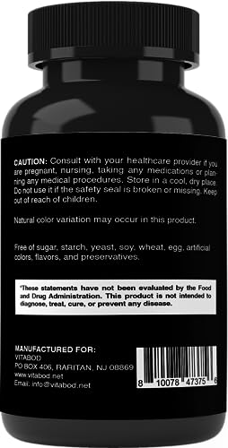 Vitabod Folic Acid 1 mg (1000 mcg) (Vitamin B9) - 500 Vegetarian Tablets - an Essential Prenatal and Postnatal Vitamin