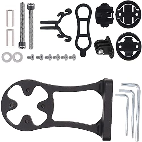 Yivoumi 自転車コンピュータマウント アルミ合金製 サイクルコンピュータ用ブラケット ガーミンブラケット アウトフロントブラケット フロントマウント 軽量 ロードバイク サイクル 自転車 振れ止め 脱落防止 ヘッドライト カメラ用 取り付け Garmin/Bryton/Cateye/Brighton/GoProに適用 アクションカメラ用 自転車 ロードバイクなど適用 (ブラック)