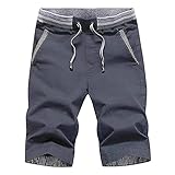 FUNEY Men's Cargo Shorts Elastic Waist Drawstring