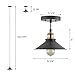 Linea di Liara Andante Black and Gold Farmhouse Pendant Lighting for Kitchen Island Industrial Hanging Light Fixtures Matte Black Pendant Light for Kitchen Sink, LED Bulb Included, UL Listed