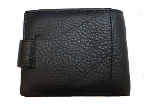 Mossad AK47 Men's Genuine BLACK Leather Wallet - Gift Boxed Bi-Fold Leather Wallet