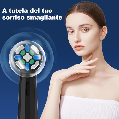 8 Replacement Heads Compatible with Oral B IO 3N/3/4/5/6/7/8/9/10 Series Electric Toothbrush IO, Compatible with Oral B IO for Good Cleaning and Protection of Teeth (Black)