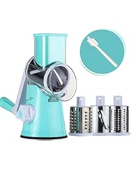 Valuetools Manual Rotary Cheese Grater - Round Mandoline Slicer with Strong Suction Base, Vegetable Slicer Nuts Grinder Cheese Shredder with Clean Brush