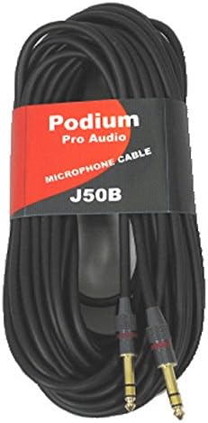Podium Pro J50B Balanced 50 Foot Studio Cable 1/4" Jack to 1/4" Jack Cord