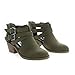 Children's Girl Cut Out Multi Strap Faux Wooden Heel Ankle Boots
