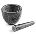 Modern Innovations Mortar and Pestle Set - Organic Marble Stone Grinder - 6 Ounce Capacity (Grey)