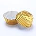 ULTNICE 100pcs Gold Foil Cupcake Liners Aluminum Thickened Baking Muffin Paper Cups Cases (Golden)