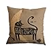 Nunubee Home Sofa Decor Cushion Cover Witch Cat Pumpkin Pillowcase Halloween 22