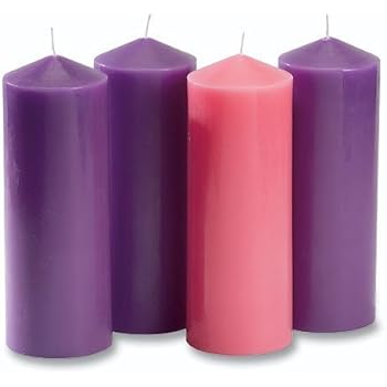 Purple Advent Pillar Candle Set