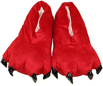 Elley Cosplay Cartoon Costumes Paw Claws Shoes Anime Plush Slipper Red Size L