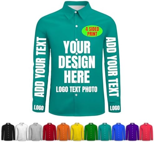 amazon custom dress shirts Amazon.com: Custom Men's Dress Shirts Design Logo Photo Customize Button  Down Shirt Men Long Sleeve Custom Image Photo Business Casual Button Down  Shirts XX-Small Black : Clothing, Shoes & Jewelry