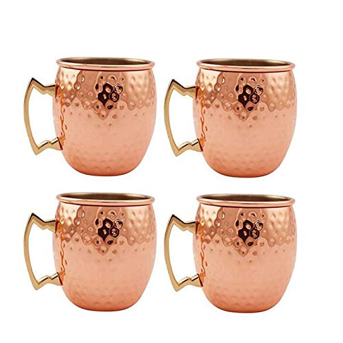 Fablcrew Moscow Mule Kupferbecher 550 ml, Moscow Mule Becher Cocktailgläser für Cocktail, kalte Getränke, Party, Bar – Bild 3