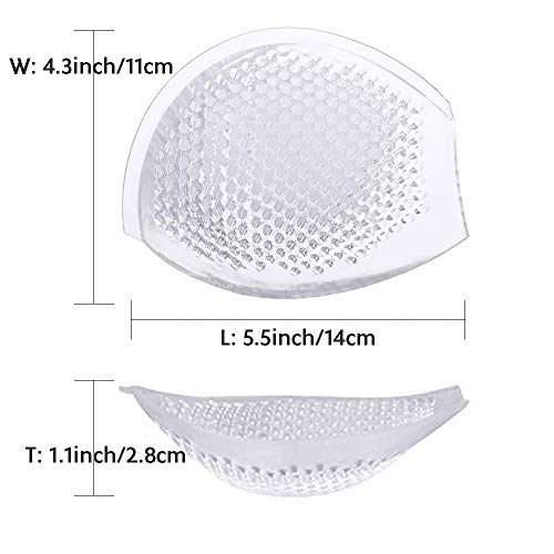 Silicone Bra Pad Inserts Breathable Honeycomb Padding Breast Enhancers Mild-Adhesive Bikini Push Up Inserts, Clear Semicircle