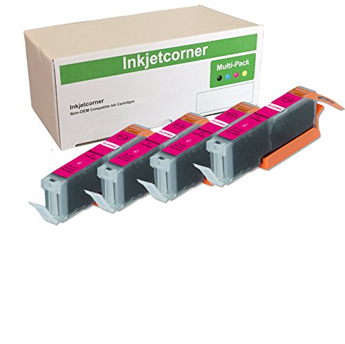 Inkjetcorner 4 Pack MAGENTA Compatible Ink Cartridge Replacement for CLI-251XL CLI-251 MG5420 MG5520 MG5620 MG6320 MX722 MX922 MG6420 MG6620 MG5522 MG7120 MG7520 iX6820 with CHIP installed