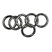 Set of 6 Round Bag Black Alloy Spring Loaded Clasp Keyring Buckle –Black