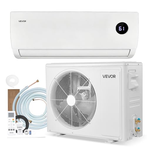 VEVOR Mini Split Air Conditioner, 12,000 BTU AC / 12,500 BTU Heat, 115V 19 SEER…