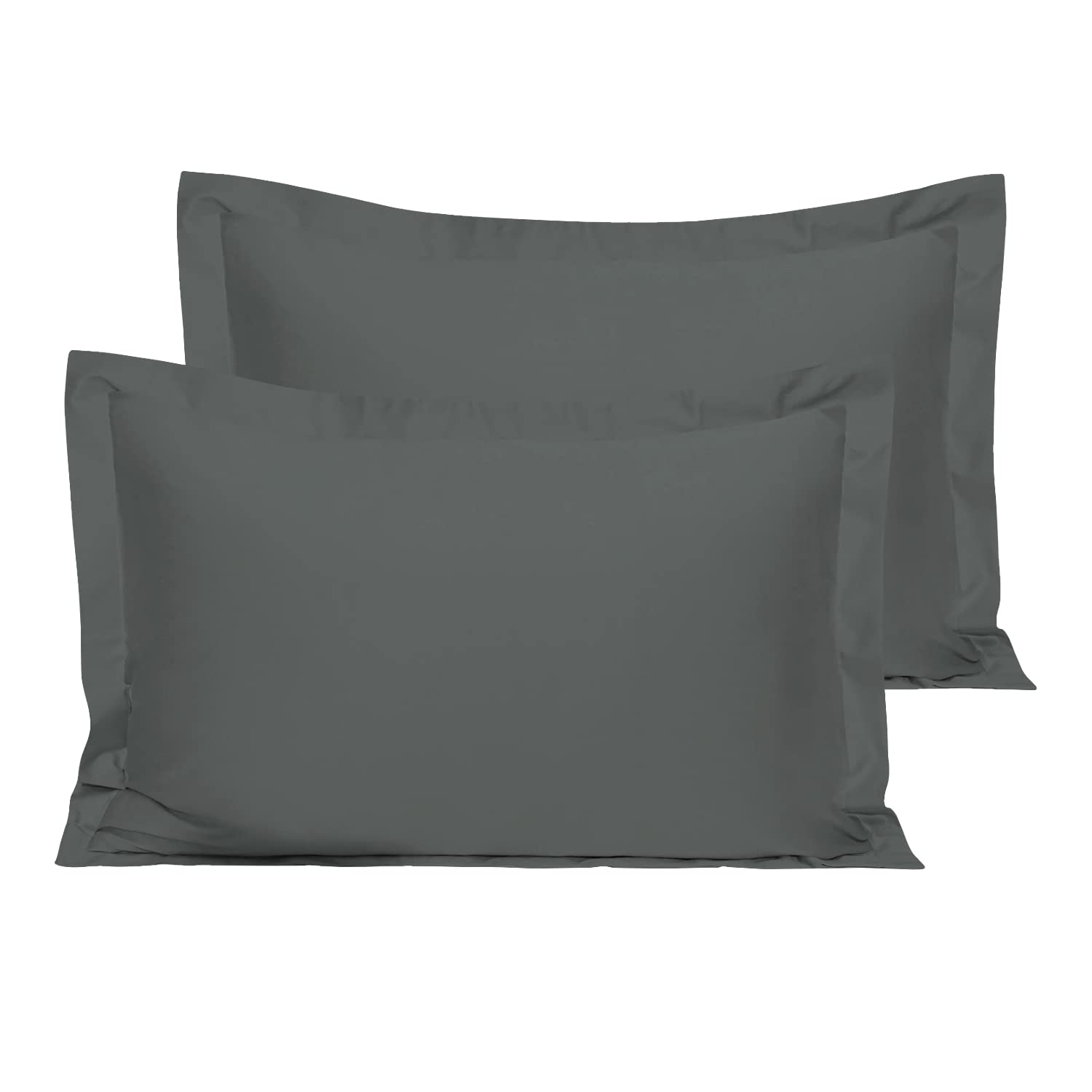 Pizuna Percale Oxford King Size Pillowcases 2 Pack Dark Grey 50x90cm, 100% Long Staple Combed Cotton Pillow Cover, Percale Weave King Pillow Cases (Cotton Pillow Cases 2 Pack) — image 1