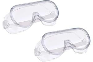 OMWAH Anti-Fog Protective Safety Goggles Clear Lens Wide-Vision Adjustable Splash Eye Protection Soft Lightweight Eyewear