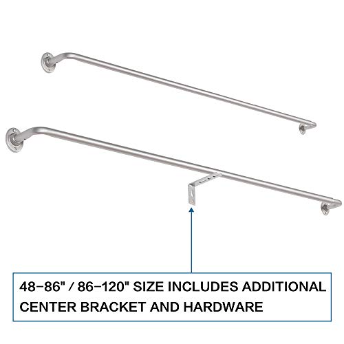 H.VERSAILTEX Room Darkening Wrap Curtain Rods Nickel - 2 Pack - Wrap Around Design, Ideal for Blackout Curtains, Adjustable Length, 5/8 Inch Diameter, Nickel