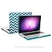 TOP CASE Chevron Series Aqua Blue Rubberized Hard Case Cover Compatible Old Generation MacBook Pro 13-Inch (13