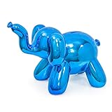 Made By Humans Balloon Elephant Money Bank, Cool and Unique Ceramic Piggy Bank with High-Gloss Finish, Blue