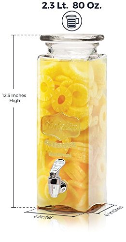 Circleware-Tall-Square-Mason-Jar-Glass-Beverage-Dispenser-with-Lid-Fun-Party-Entertainment-Kitchen-Glassware-Water-Pitcher-for-Juice-Beer-Punch-Iced-Tea-Cold-Drinks-25-Quarts-Yorkshire