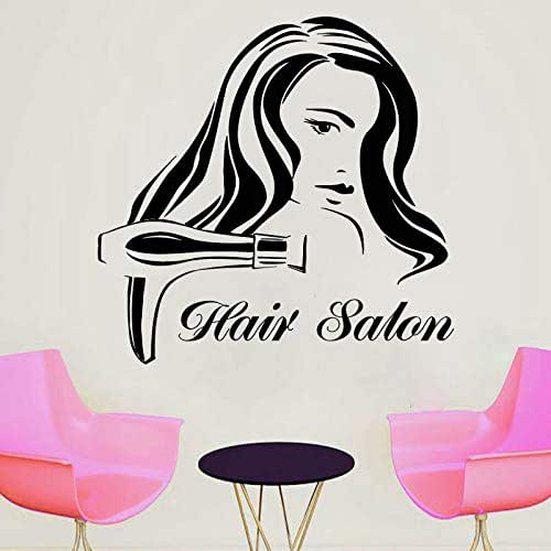 Wall Decal Window Sticker Beauty Salon Woman Face Hair