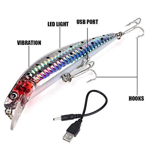 Drake18 Leurre De Pêche électrique Appâts De Pêche Vibrants Wobblers Réalistes Crochet Triple Reble Rechargeable Usb…