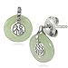 Amazon Collection Sterling Silver Green Jade Good Fortune Earrings