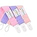 Babygoal Pacifier Clips for Girls-3 Pack Pure Color Universal Pacifier Holder Fits Most Pacifiers and Baby Gift PS03